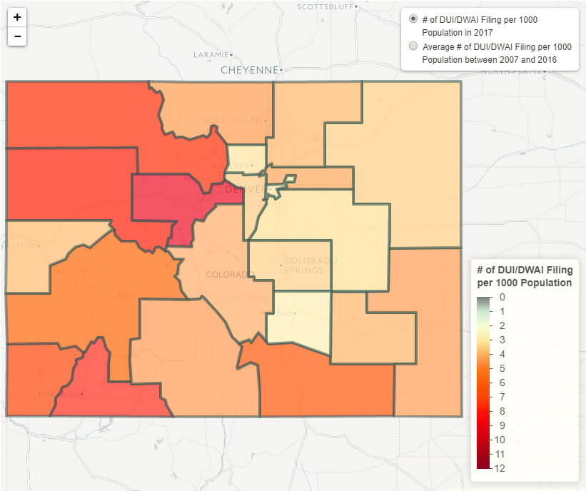 Interactive Map of Colorado DUIs by Region